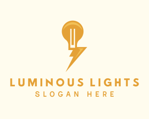 Thunder Light Bulb logo design