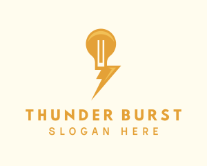 Thunder Light Bulb logo design