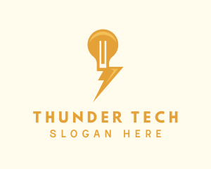 Thunder Light Bulb logo design