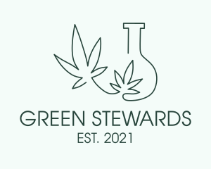 Green Laboratory Weed  logo design