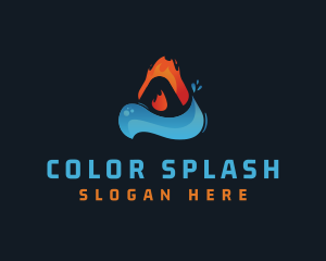 Fire Water Splash logo design