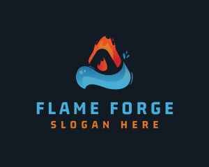 Fire Water Splash logo design