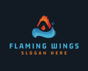 Fire Water Splash logo design