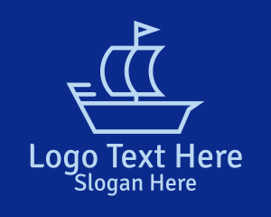 Minimalist Blue Sailboat  logo