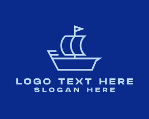 Minimalist Blue Sailboat  logo