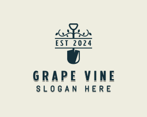 Vines Gardening Shovel logo design