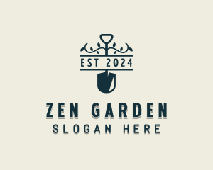 Vines Gardening Shovel logo design