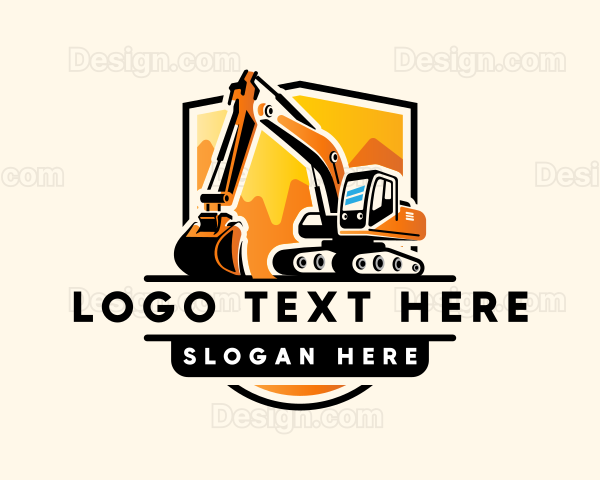 Excavator Digger Backhoe Logo