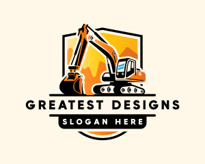 Excavator Digger Backhoe Logo