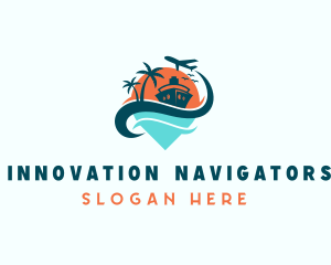 Tropical Cruise Ship Vacation logo design