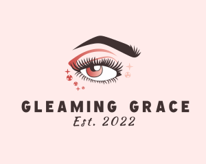 Sparkling Woman Eyelashes logo design