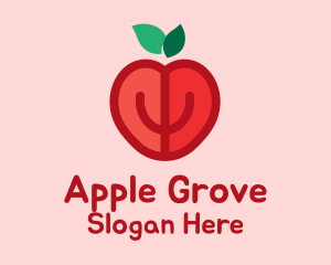 Apple Fruit Heart  logo design