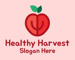 Apple Fruit Heart  logo design