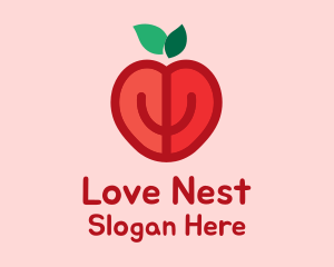 Apple Fruit Heart  logo design