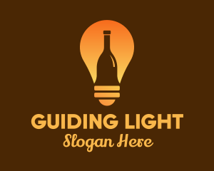 Bottle Light Bulb logo design