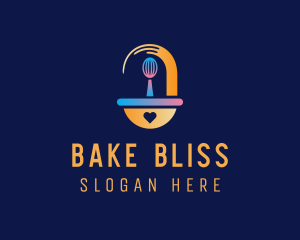 Whisk Bowl Baking logo design