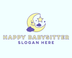 Happy Moon Cartoon logo design