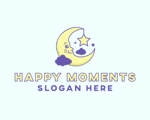 Happy Moon Cartoon logo design