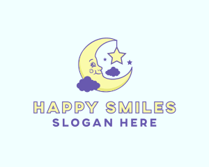 Happy Moon Cartoon logo design