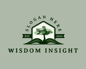 Wisdom Book Tree logo design