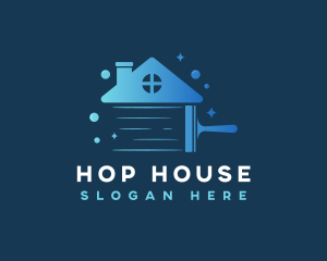 Gradient Squeegee House  logo design