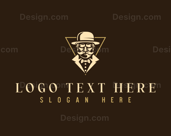 Vintage Gentleman Mustache Logo