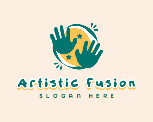 Artistic Children Hands logo design