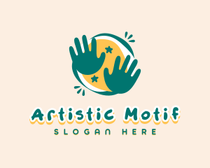 Artistic Children Hands logo design