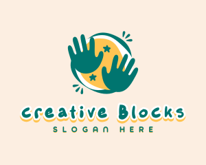 Artistic Children Hands logo design