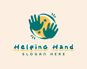 Artistic Children Hands logo design