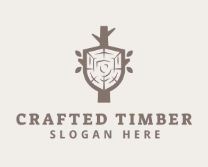 Wood Shield Carpenter logo design