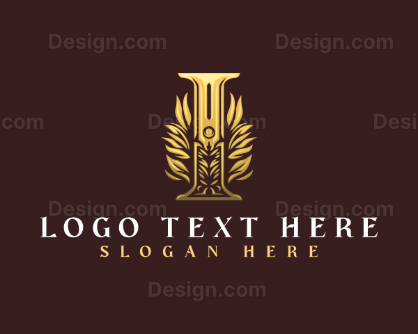 Luxury Floral Letter I Logo