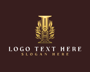 Luxury Floral Letter I logo