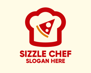 Pizza Slice Chef Hat logo design