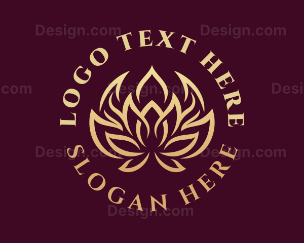 Golden Wellness Lotus Logo