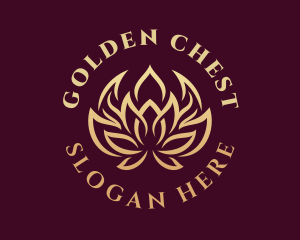 Golden Wellness Lotus  logo design