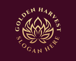 Golden Wellness Lotus  logo design