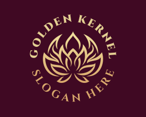 Golden Wellness Lotus  logo design