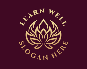 Golden Wellness Lotus  logo design