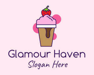 Strawberry Ice Cream Logo