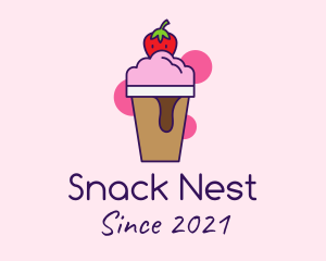 Strawberry Ice Cream logo design