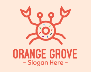 Orange Crab Donut logo design