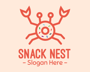 Orange Crab Donut logo design