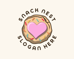 Heart Pastry Cookie logo design