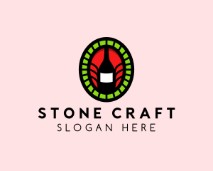 Wine Bar Jewelry Stone logo design