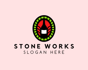 Wine Bar Jewelry Stone logo design