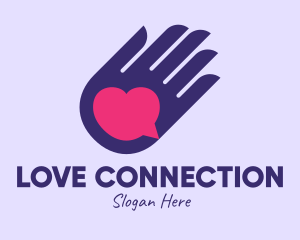 Heart Message Hand  logo