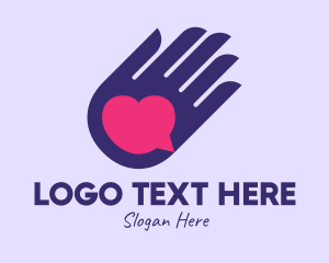 Message - Heart Message Hand logo design