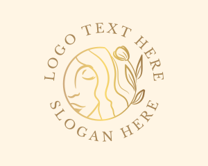 Golden Floral Woman logo