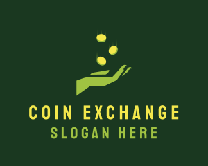 Coin Currency Hand logo design